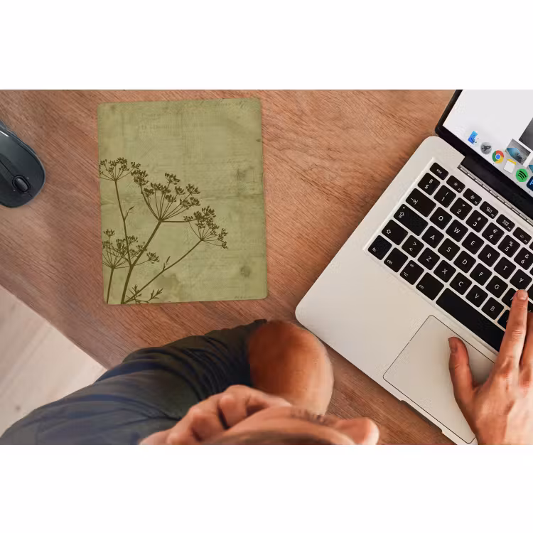 Muismat - Bloemen - Schrift - Groen — 2