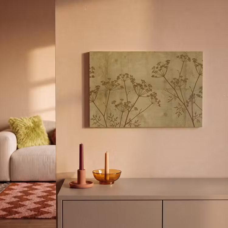 Canvas schilderij - Bloemen - Schrift - Groen — 1