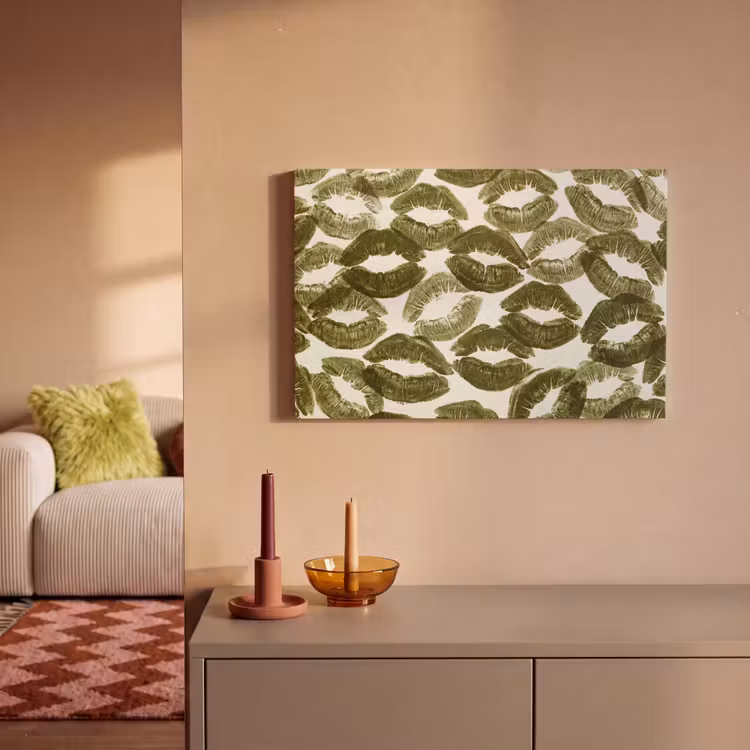 Canvas schilderij - Kus - Patroon - Groen — 1