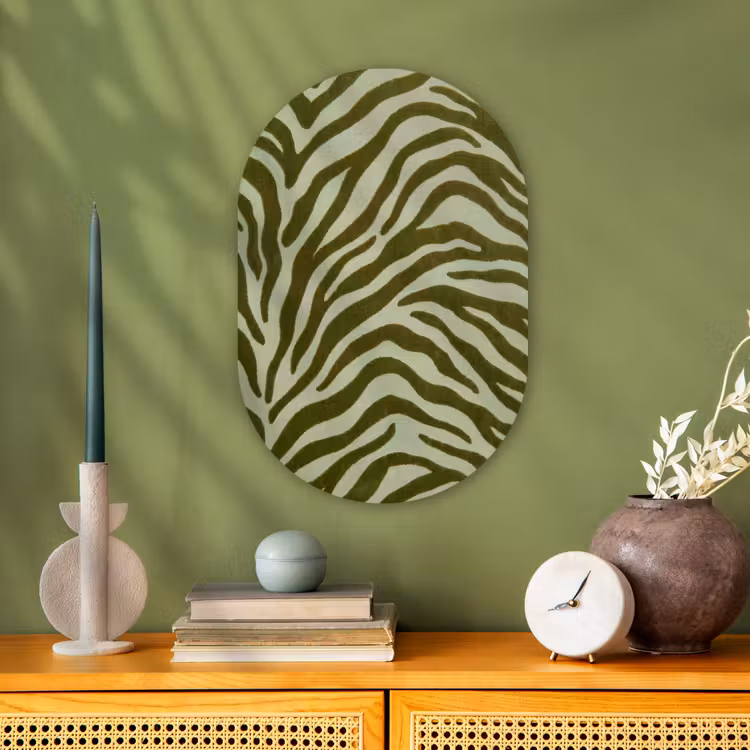 Muurovaal - Zebramotief - Groen - Modern — 2