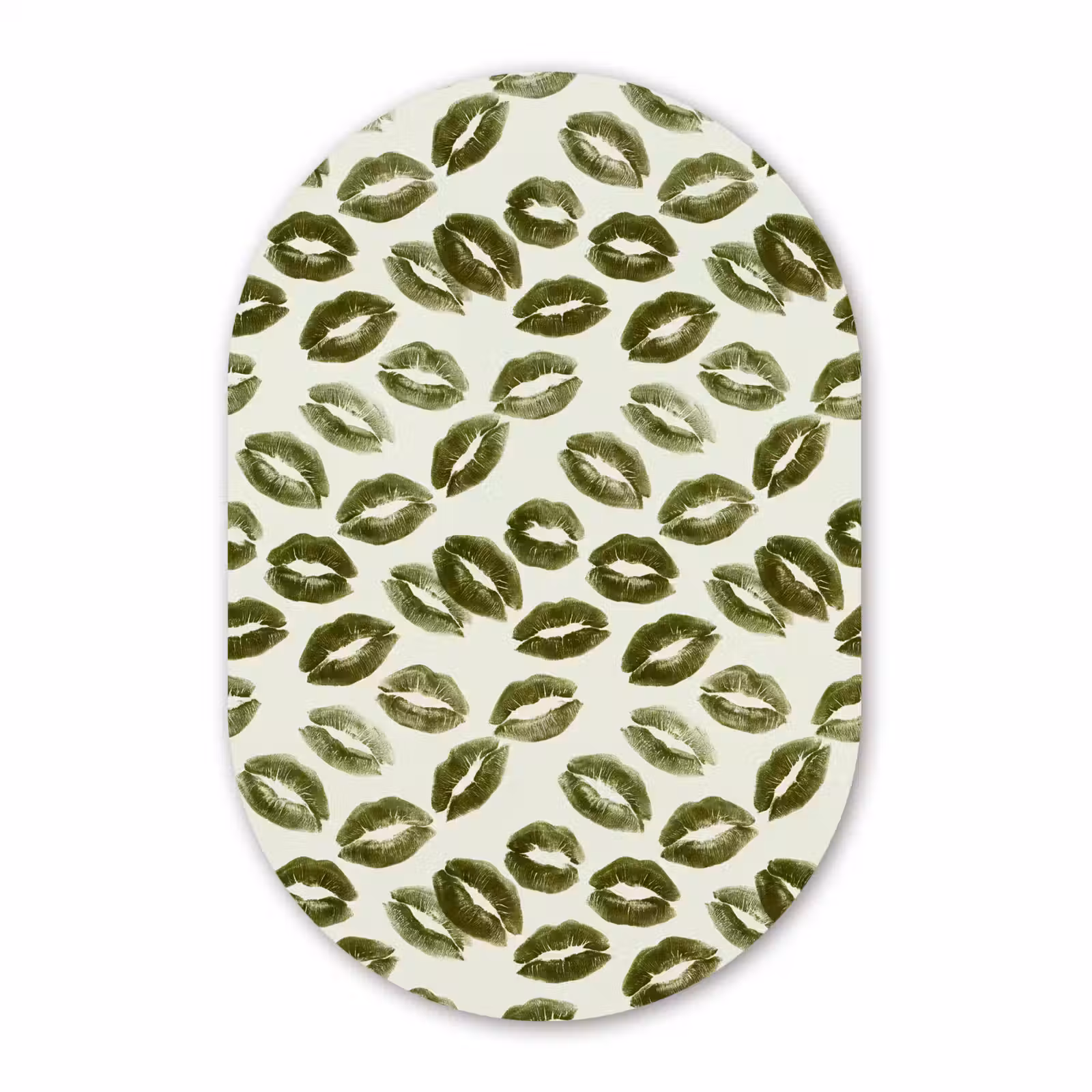 Muurovaal glas - Kus - Patroon - Groen — 1