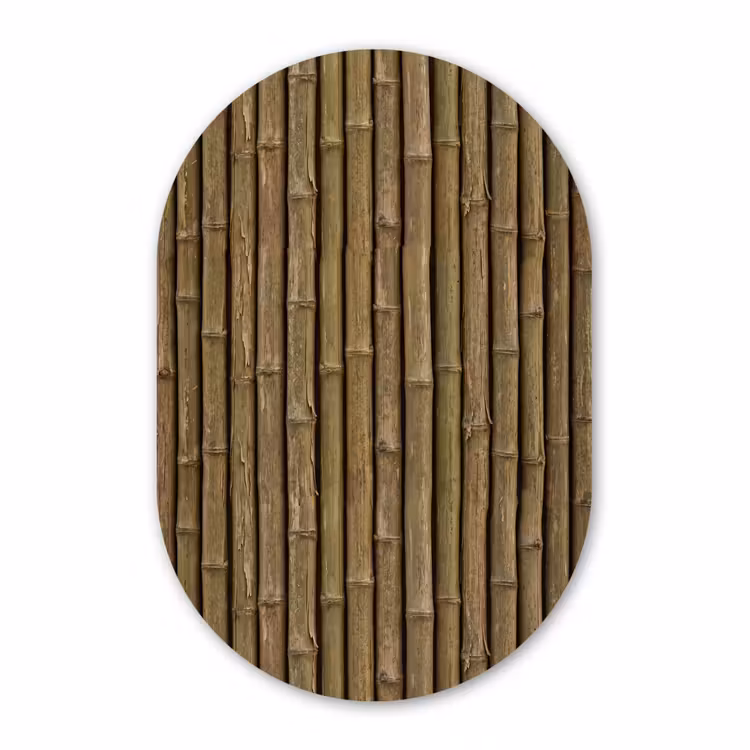 Muurovaal glas - Bamboe - Stengels - Natuur — 1