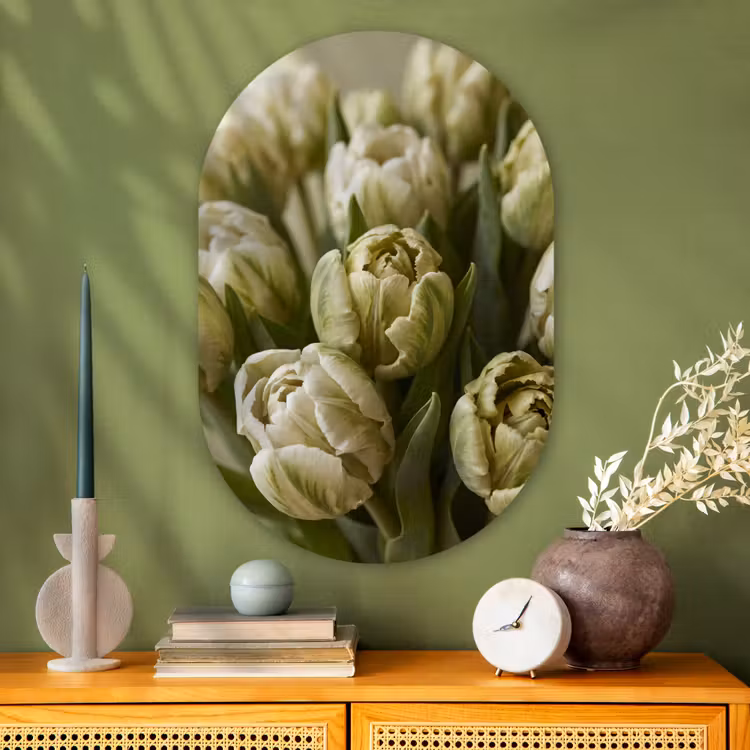 Muurovaal glas - Bloemen - Groen - Natuur — 2