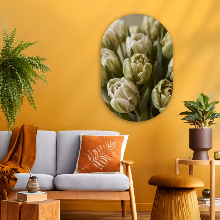 Muurovaal glas - Bloemen - Groen - Natuur — 3