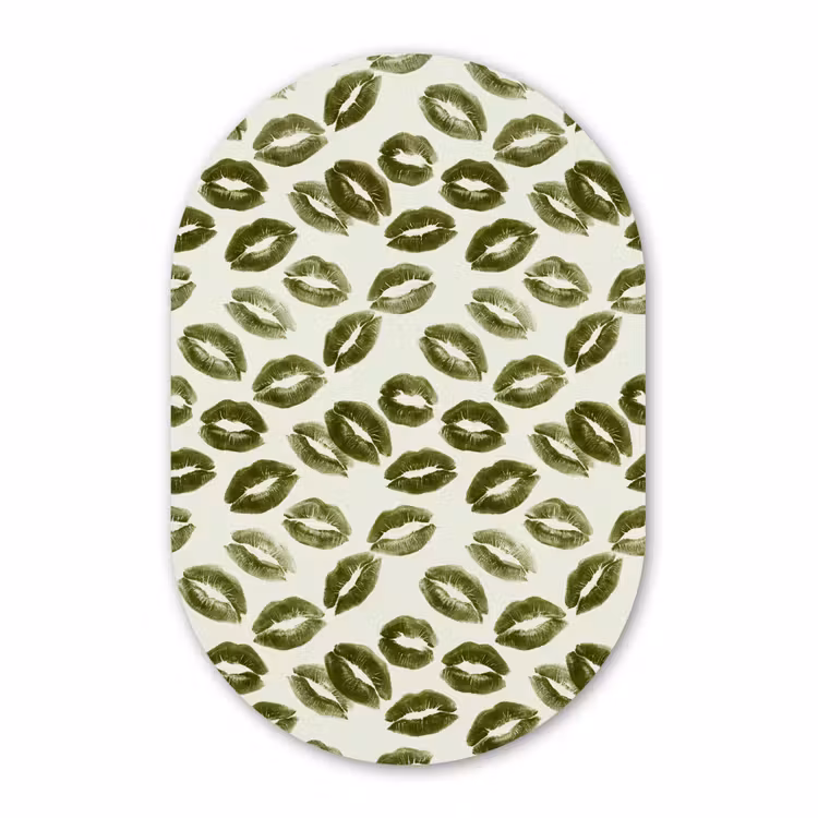 Muurovaal glas - Kus - Patroon - Groen — 1