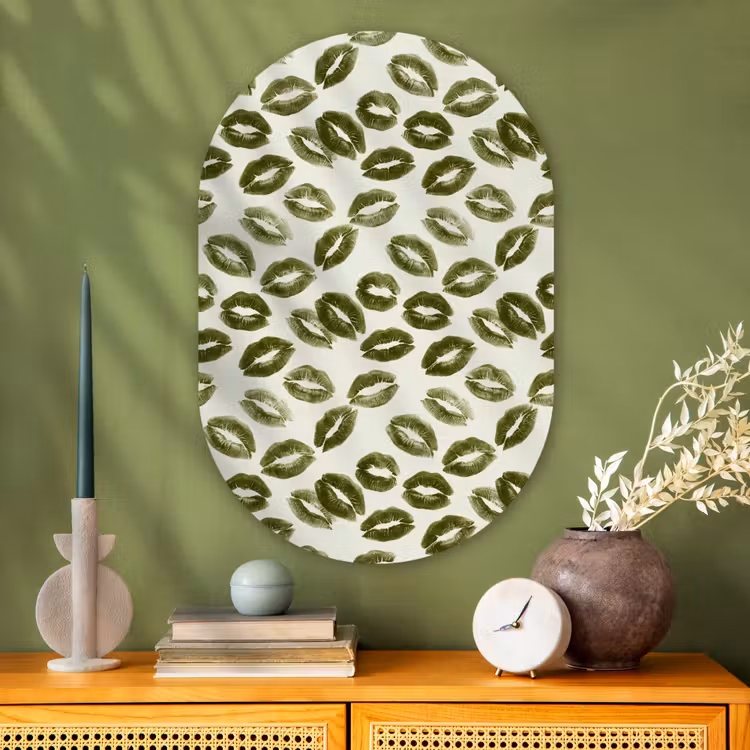 Muurovaal glas - Kus - Patroon - Groen — 2