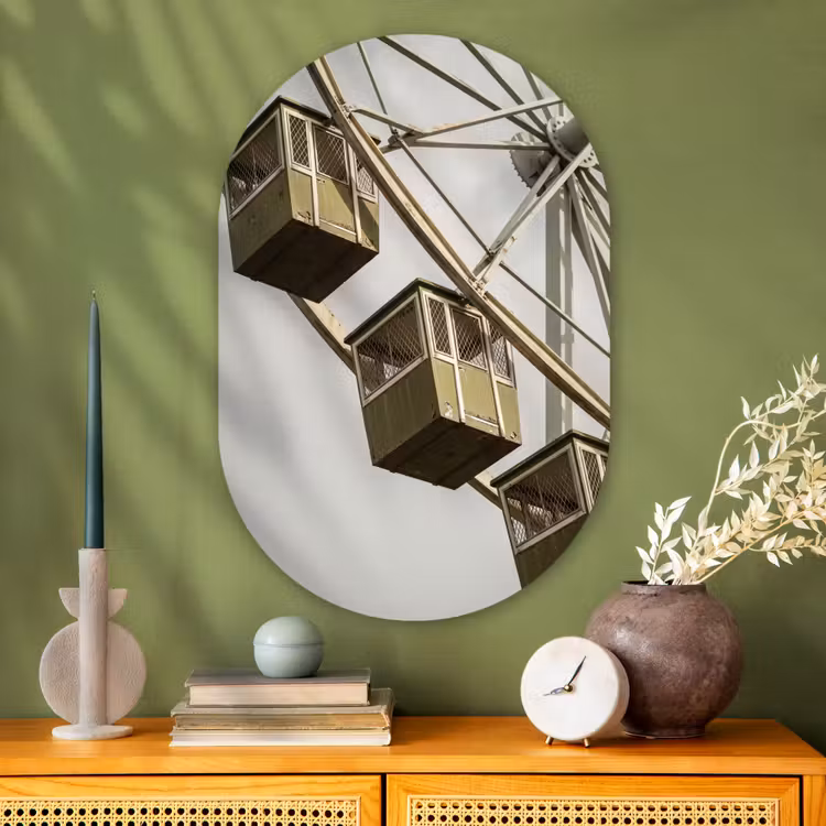 Muurovaal glas - Reuzenrad - Attractie - Groen — 2