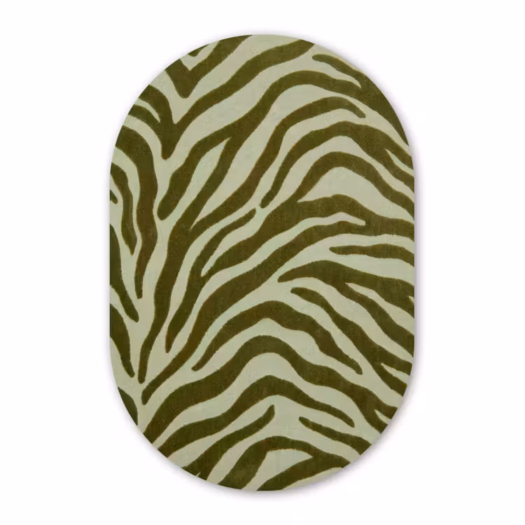 Muurovaal glas - Zebramotief - Groen - Modern — 1