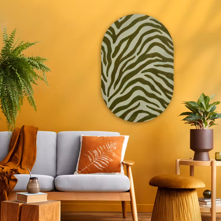 Muurovaal glas - Zebramotief - Groen - Modern — 3