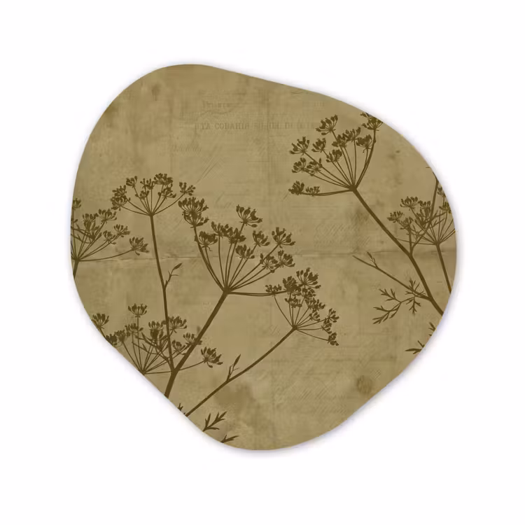 Organisch schilderij glas - Bloemen - Schrift - Groen — 1