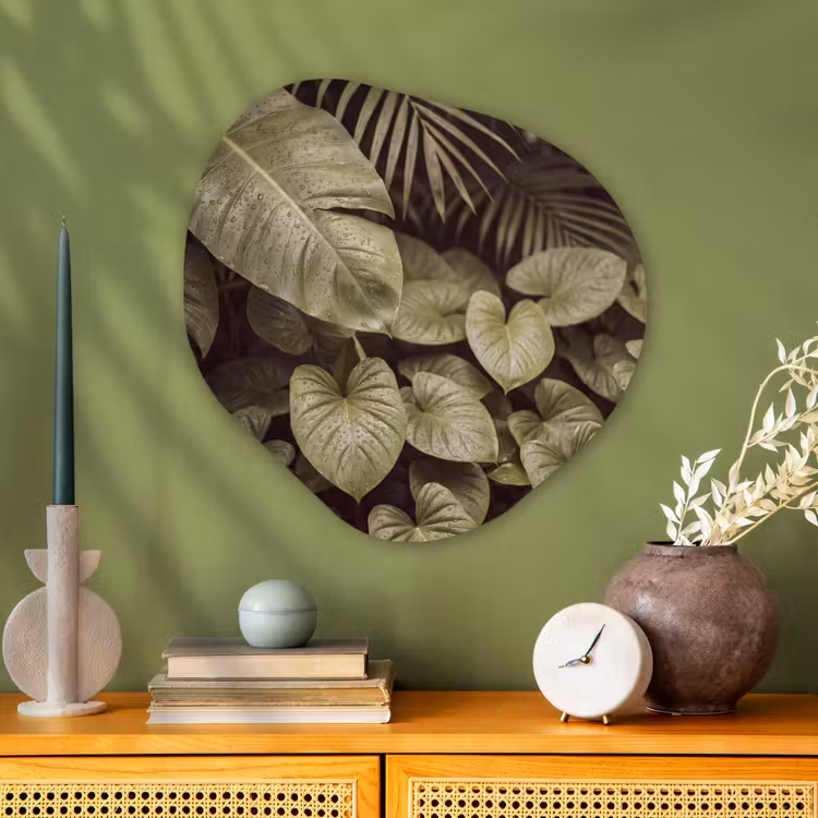 Organisch schilderij glas - Groene bladeren - Natuur — 2