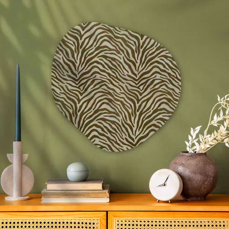 Organisch schilderij glas - Zebramotief - Groen - Modern — 2