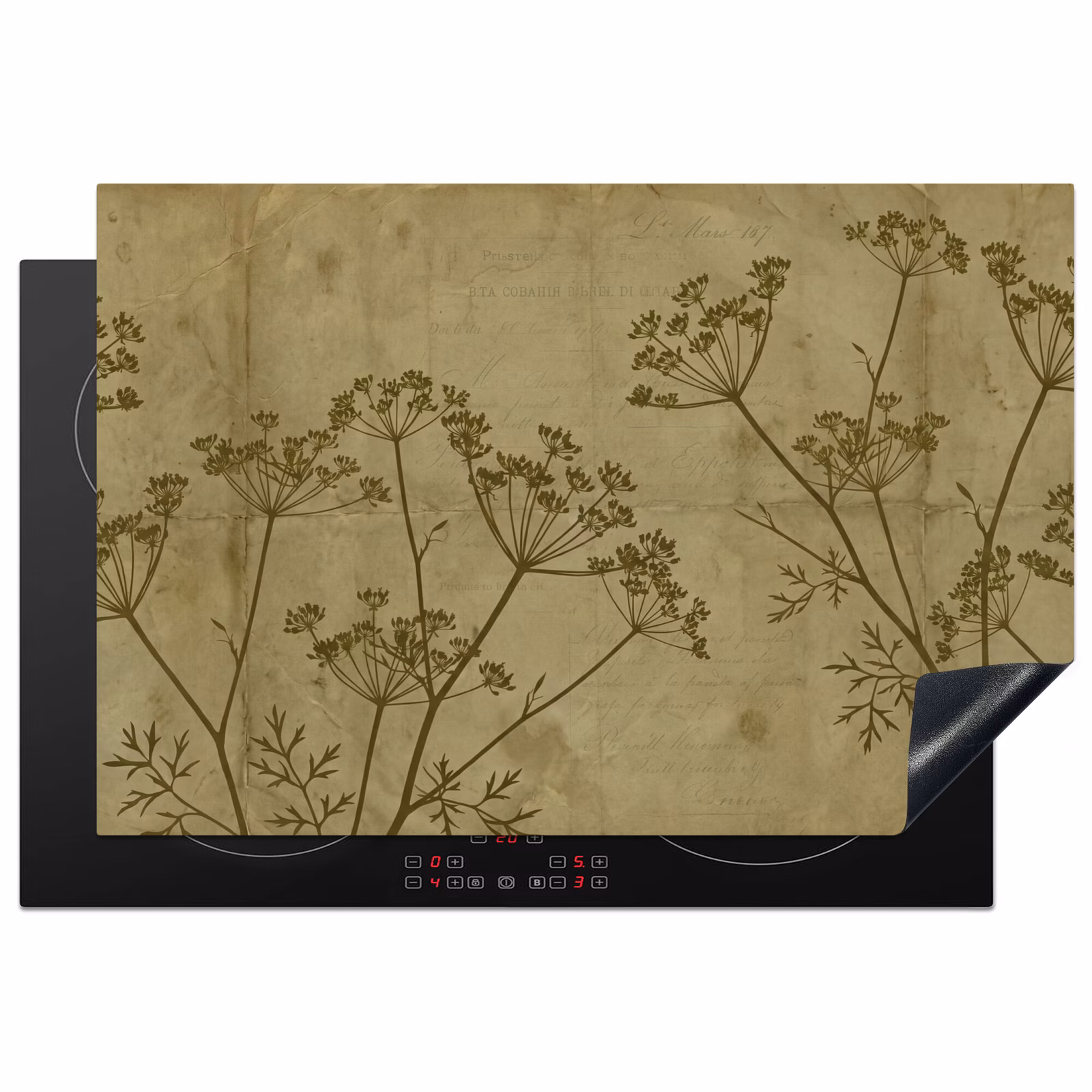 Inductiebeschermer - Bloemen - Schrift - Groen — 1