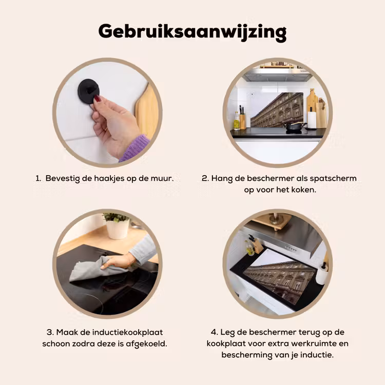 Inductiebeschermer & spatscherm (2in1) - Gebouw - Gevel - Klassiek — 6