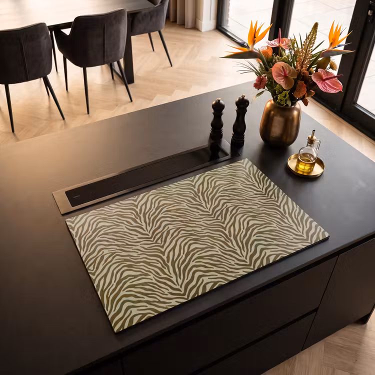 Inductiebeschermer - Zebramotief - Groen - Modern — 2