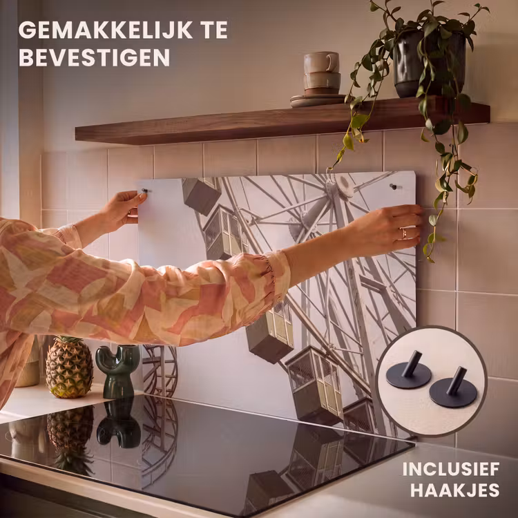 Inductiebeschermer & spatscherm (2in1) - Reuzenrad - Attractie - Groen — 7