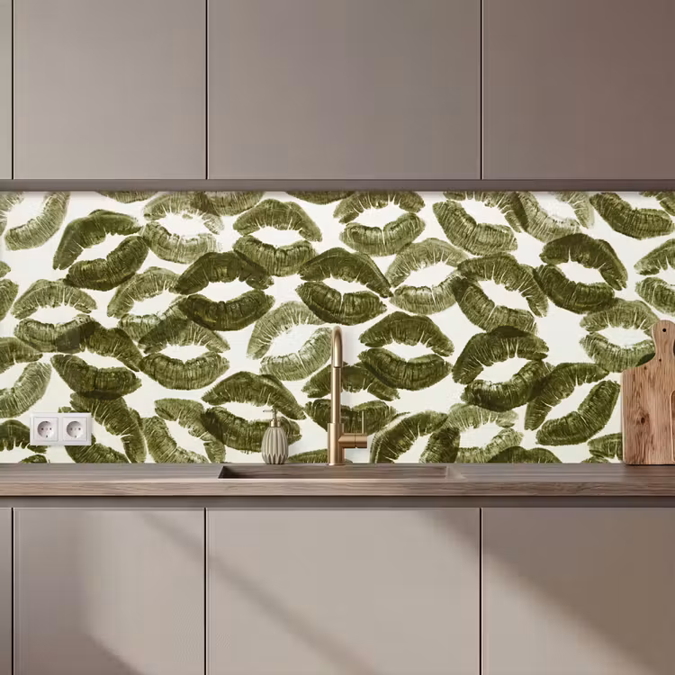 Keuken achterwand - Kus - Patroon - Groen — 1