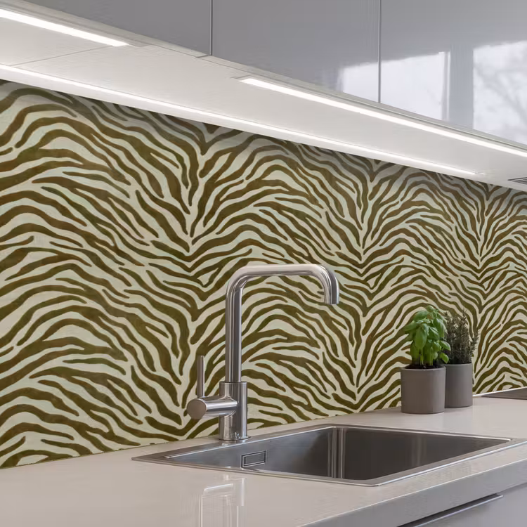 Keuken achterwand - Zebramotief - Groen - Modern — 2