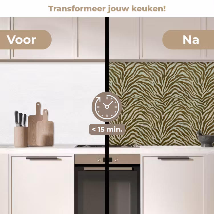 Keuken achterwand - Zebramotief - Groen - Modern — 3