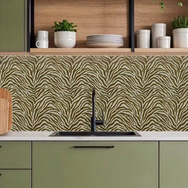 Keuken achterwand - Zebramotief - Groen - Modern — 8