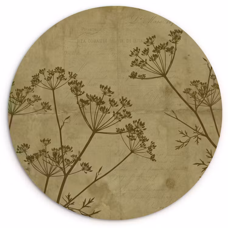 Muurcirkel - Bloemen - Schrift - Groen — 1