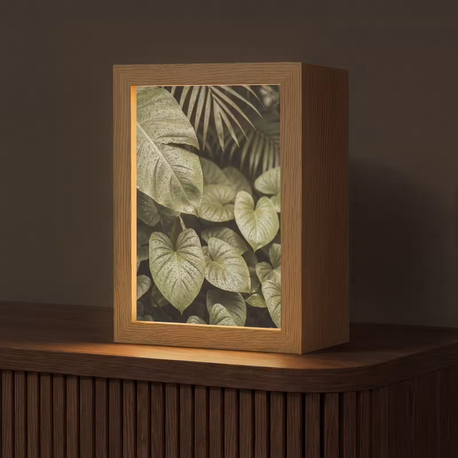 Gepersonaliseerd Lightbox - Groene bladeren - Natuur — 1