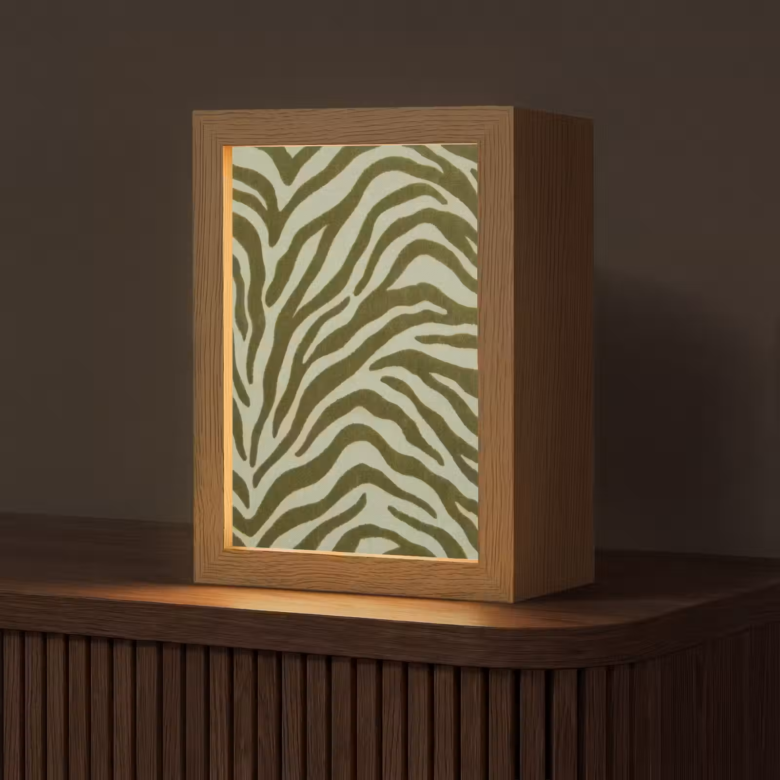 Gepersonaliseerd Lightbox - Zebramotief - Groen - Modern — 1