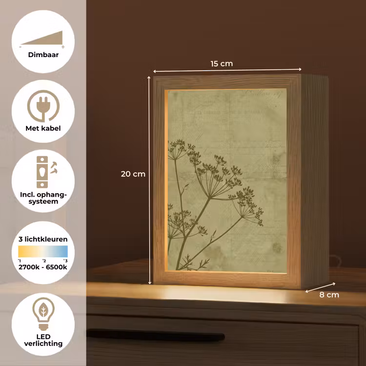 Gepersonaliseerd Lightbox - Bloemen - Schrift - Groen — 7