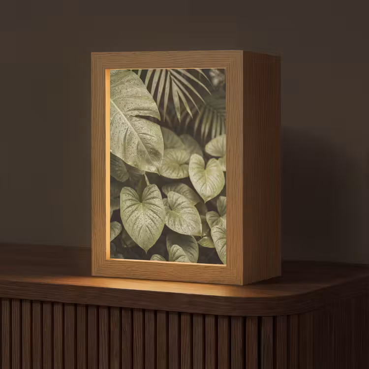 Gepersonaliseerd Lightbox - Groene bladeren - Natuur — 1