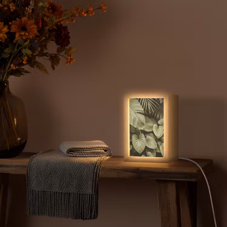 Gepersonaliseerd Lightbox - Groene bladeren - Natuur — 3