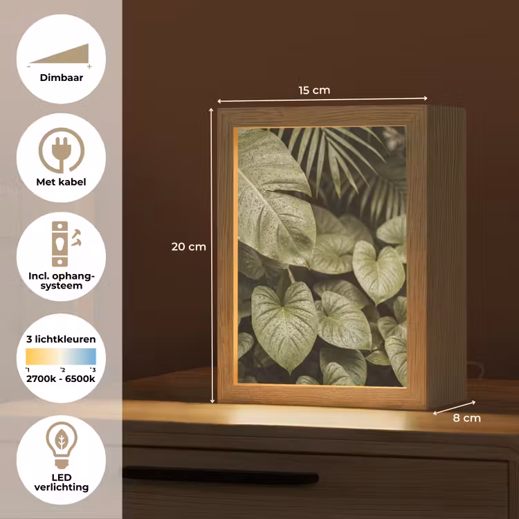 Gepersonaliseerd Lightbox - Groene bladeren - Natuur — 7