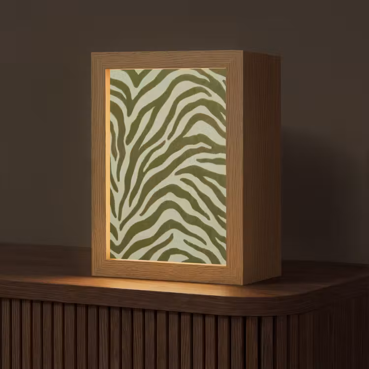 Gepersonaliseerd Lightbox - Zebramotief - Groen - Modern — 1