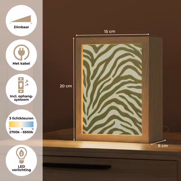 Gepersonaliseerd Lightbox - Zebramotief - Groen - Modern — 7