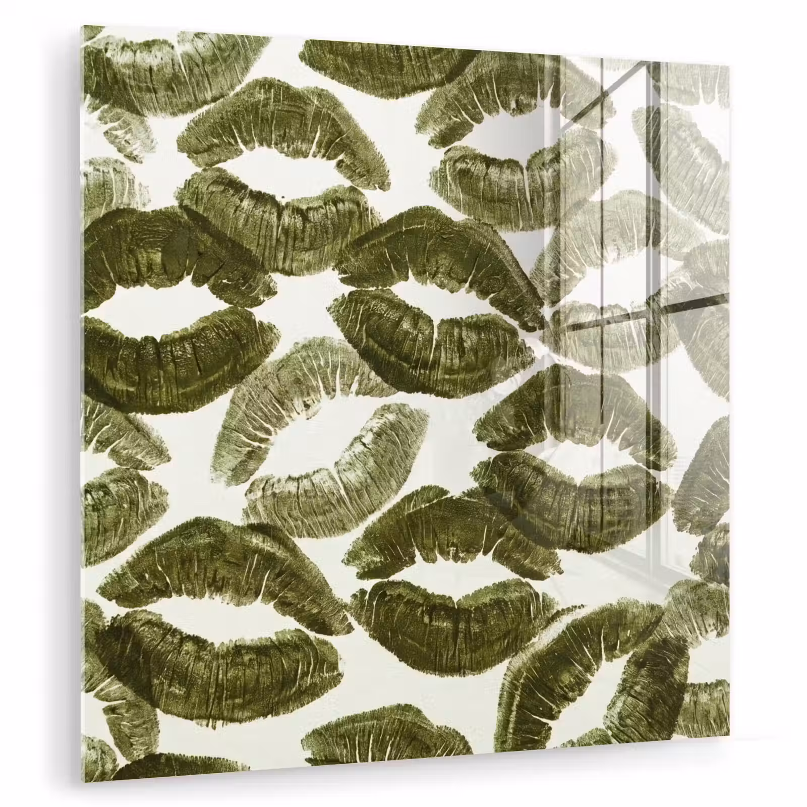 Glas schilderij - Kus - Patroon - Groen — 1