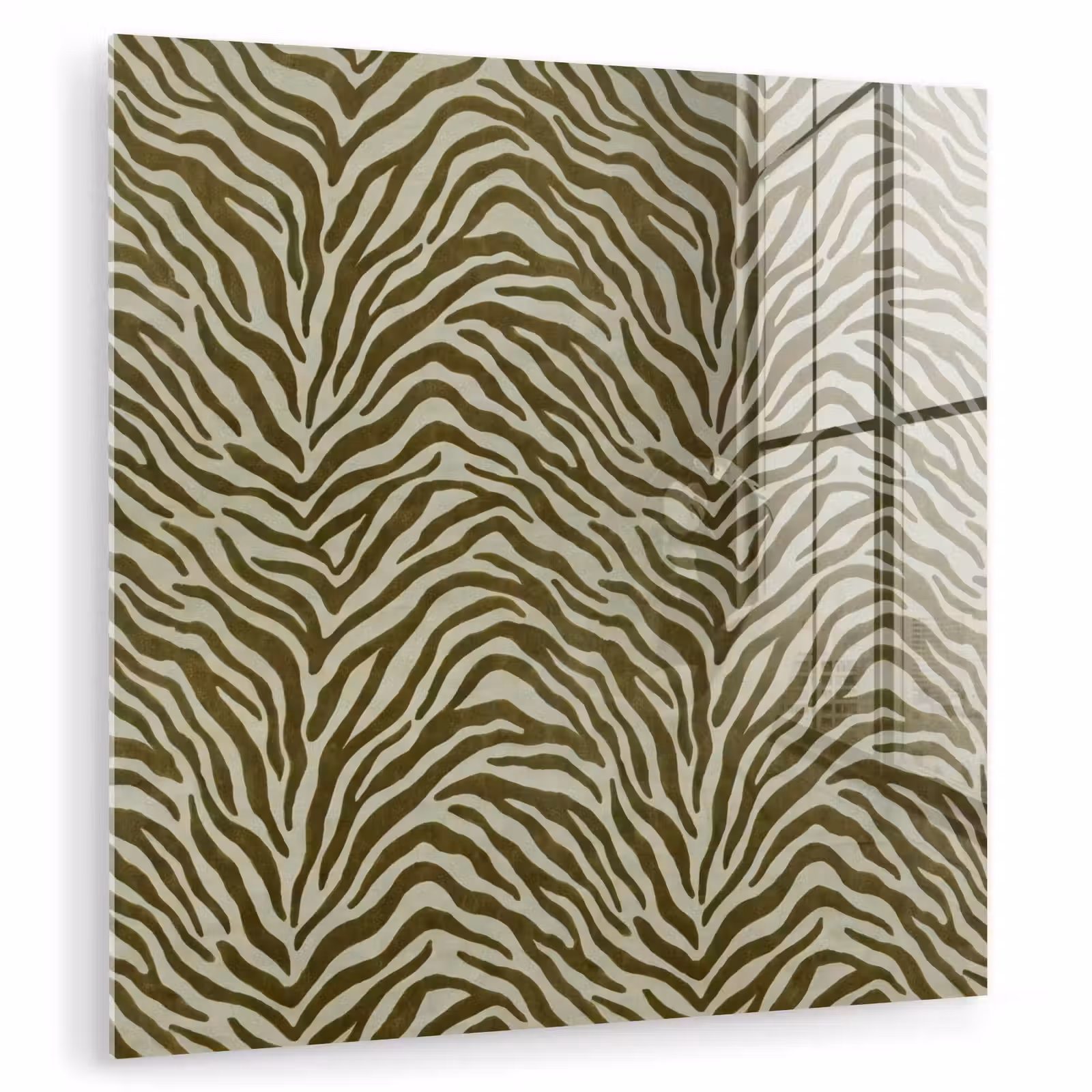 Glas schilderij - Zebramotief - Groen - Modern — 1