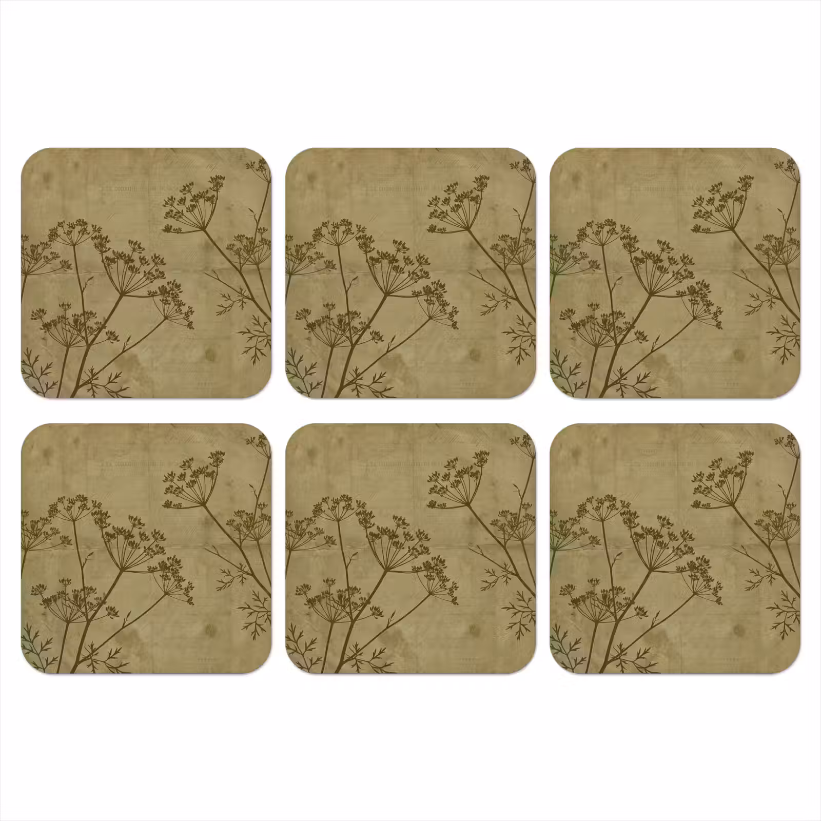 Onderzetter - Bloemen - Schrift - Groen — 1