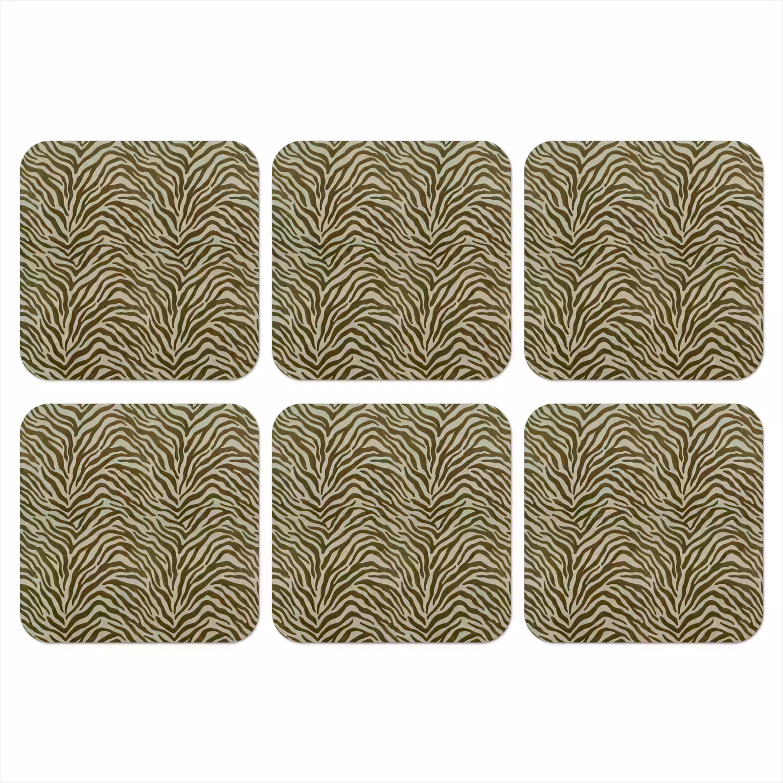 Onderzetter - Zebramotief - Groen - Modern — 1