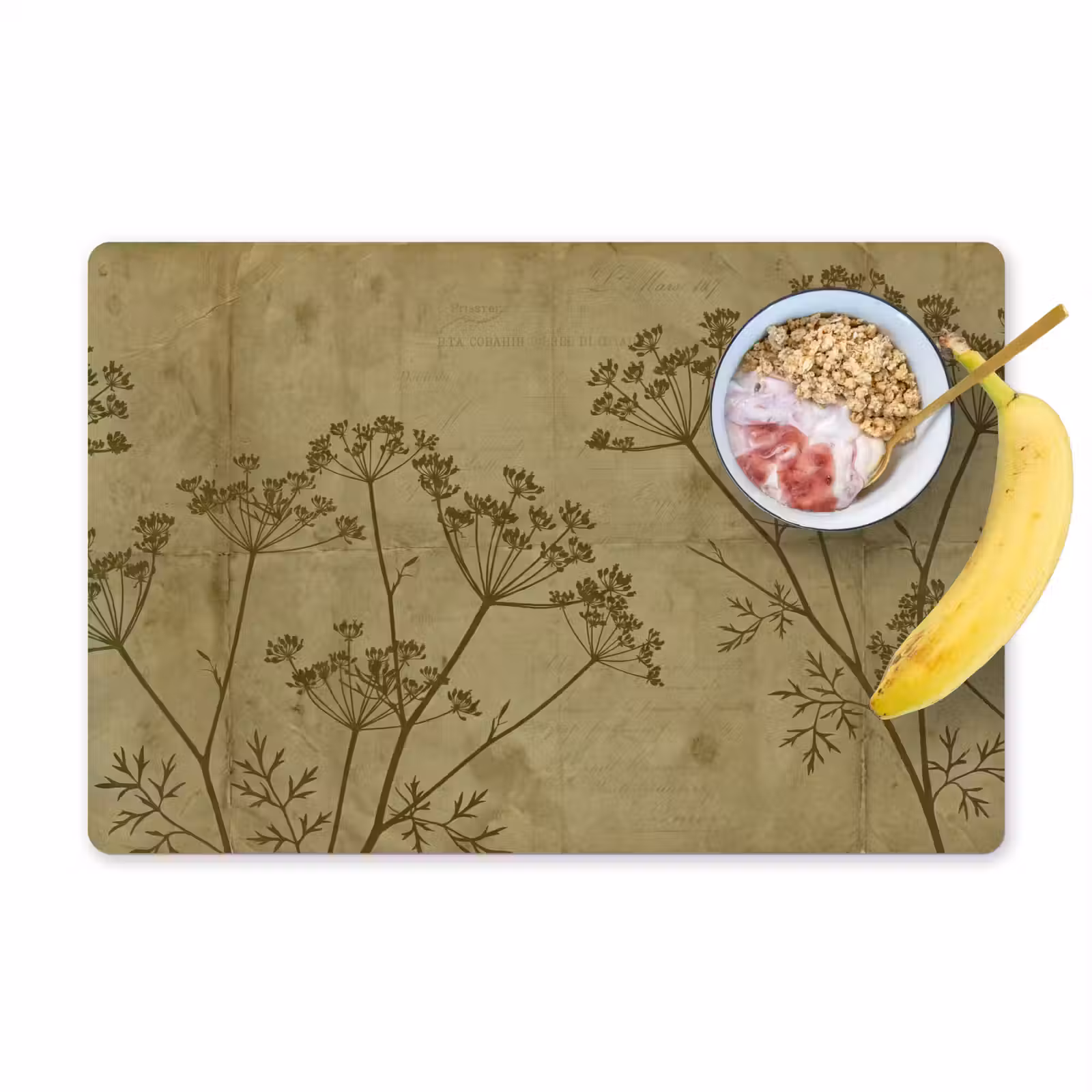 Placemat - 6 stuks - Bloemen - Schrift - Groen — 1