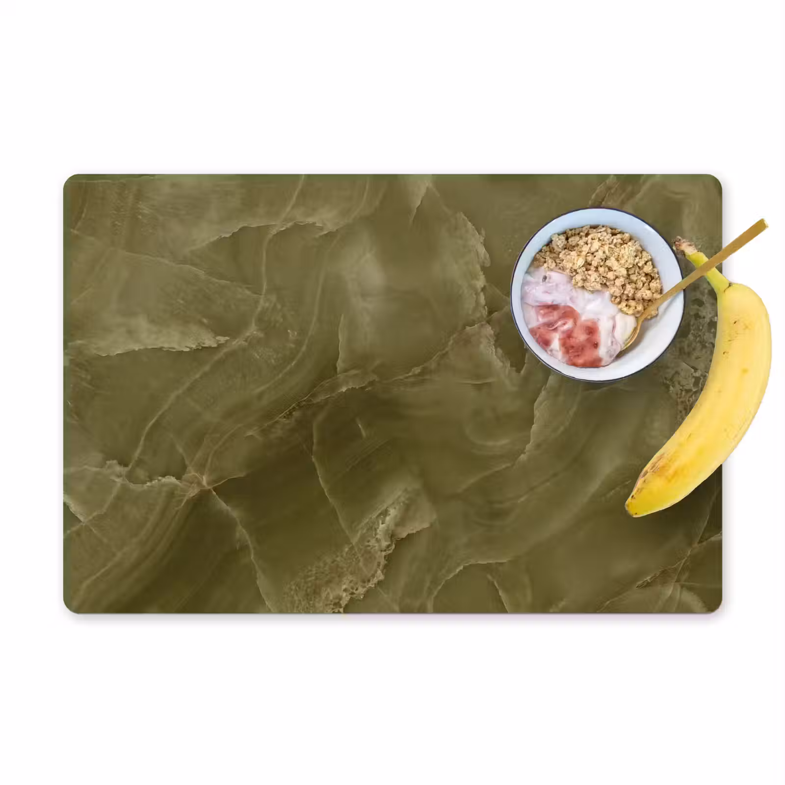 Placemat - 6 stuks - Marmer - Groen - Abstract — 1