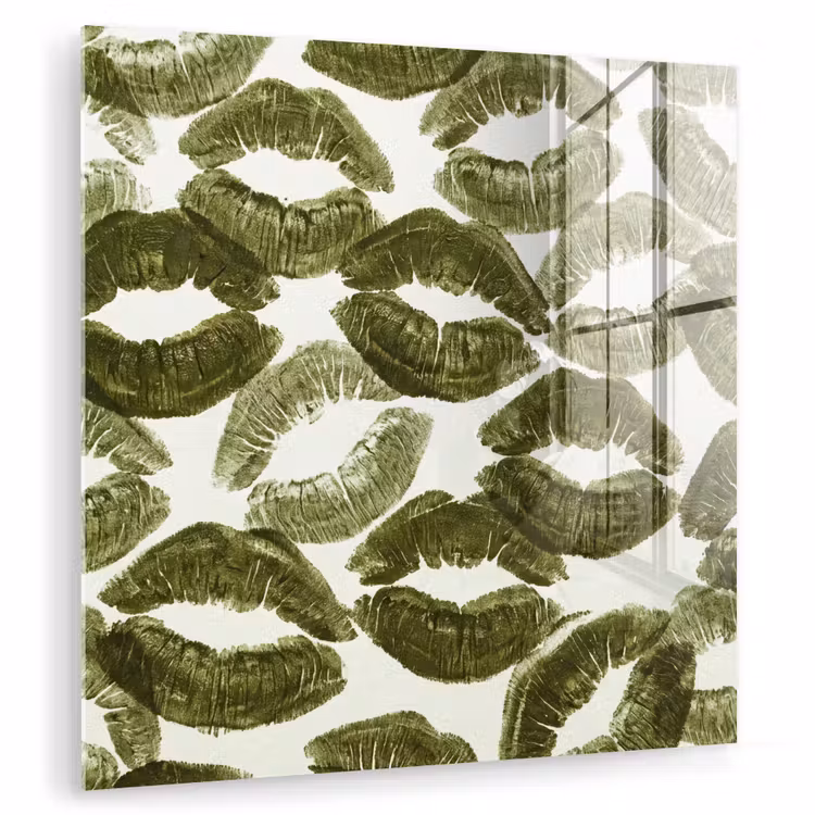 Glas schilderij - Kus - Patroon - Groen — 1