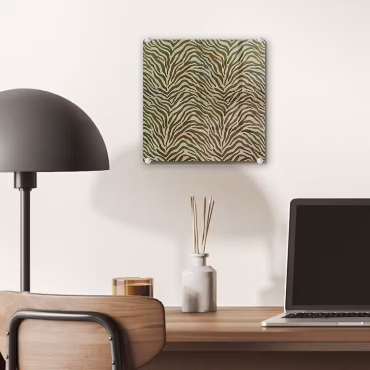 Glas schilderij - Zebramotief - Groen - Modern — 7