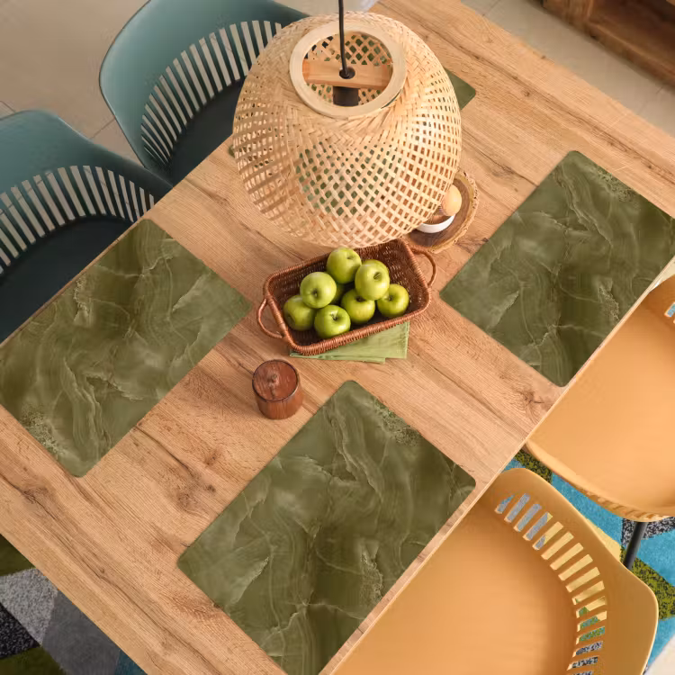 Placemat - 6 stuks - Marmer - Groen - Abstract — 4
