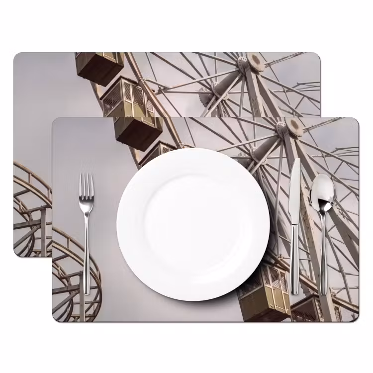 Placemat - 6 stuks - Reuzenrad - Attractie - Groen — 2