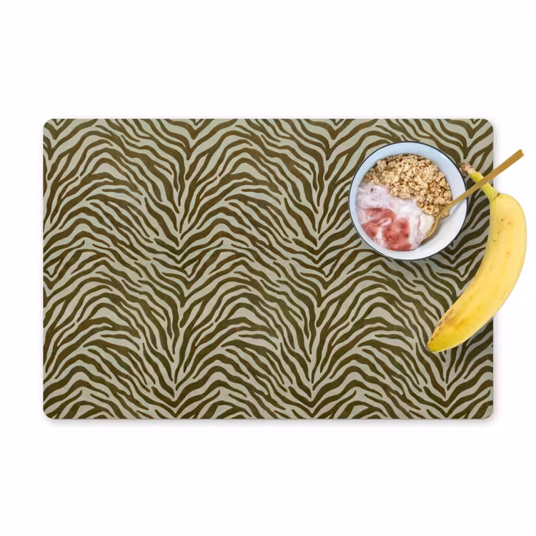 Placemat - 6 stuks - Zebramotief - Groen - Modern — 1