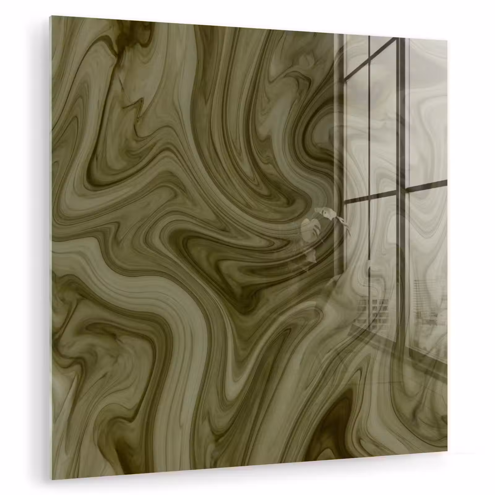 Glas schilderij - Abstract - Groen - Modern — 1