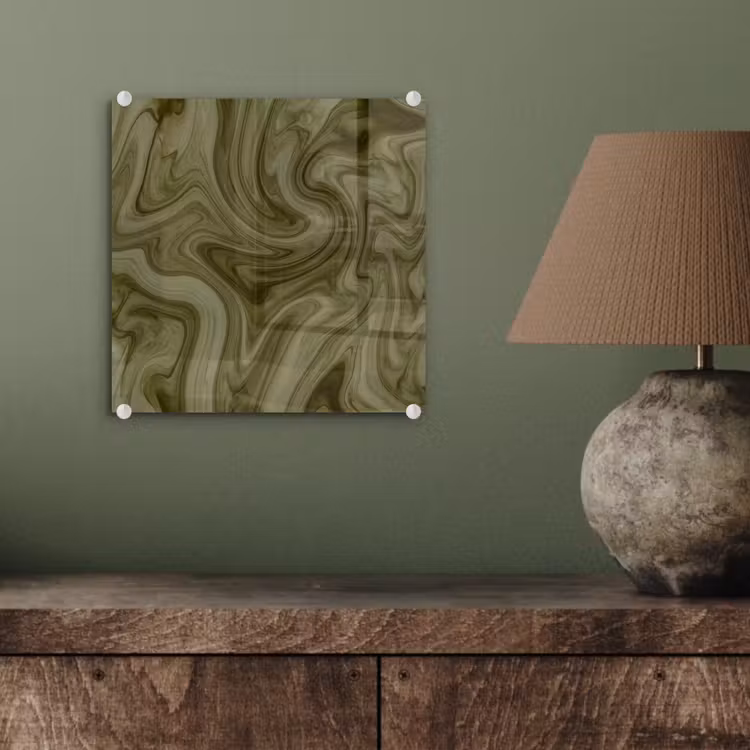 Glas schilderij - Abstract - Groen - Modern — 4