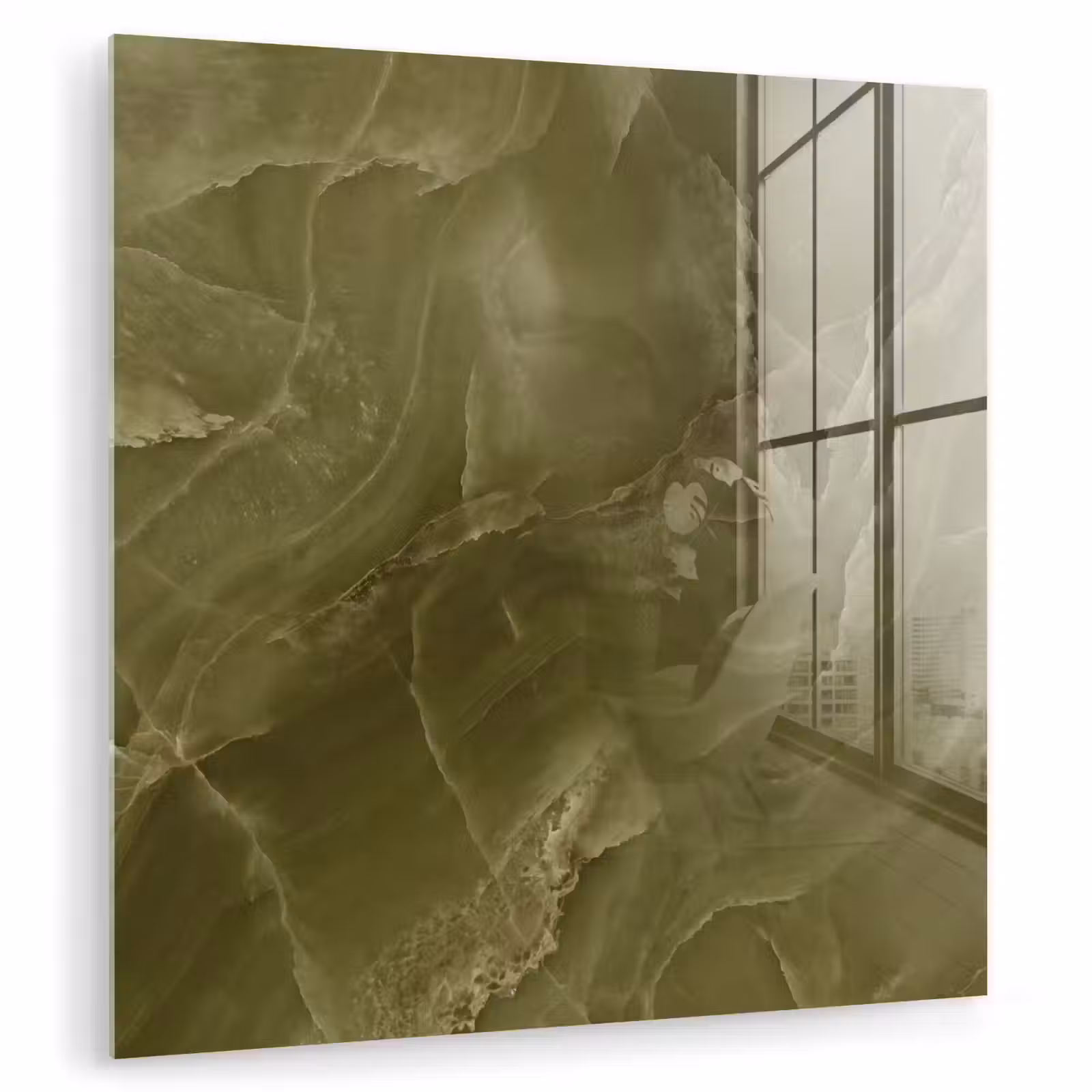 Glas schilderij - Marmer - Groen - Abstract — 1
