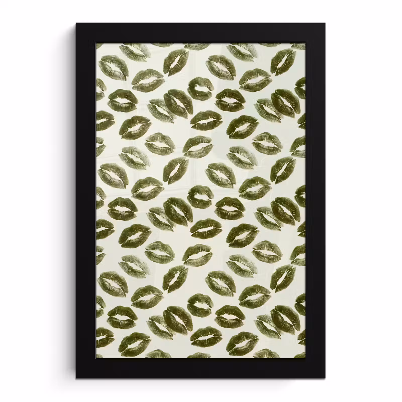 Poster met lijst - Kus - Patroon - Groen — 1