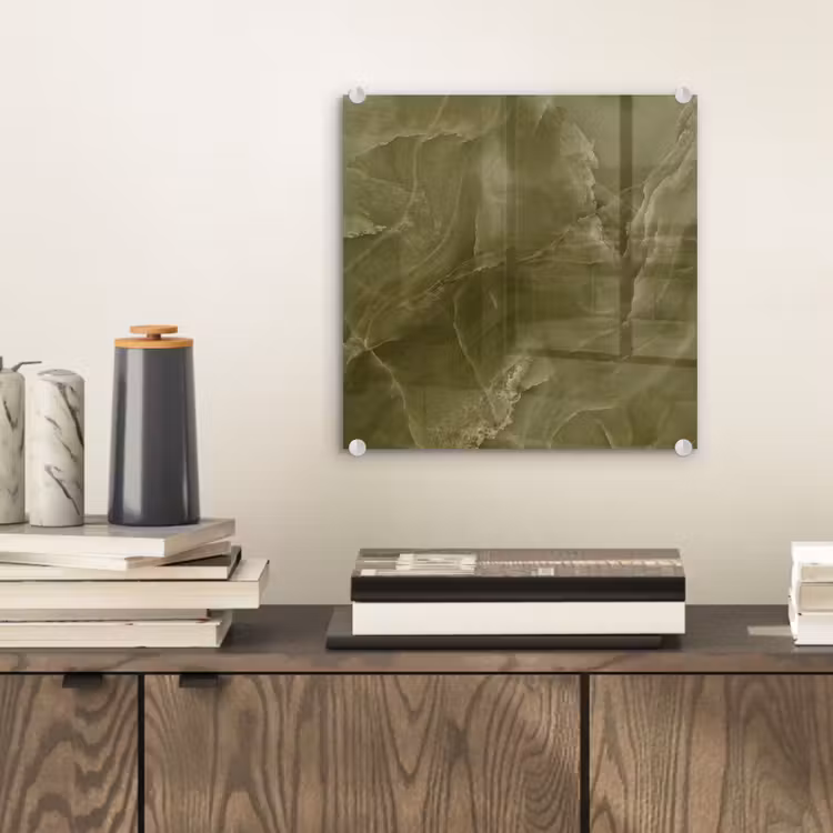 Glas schilderij - Marmer - Groen - Abstract — 2