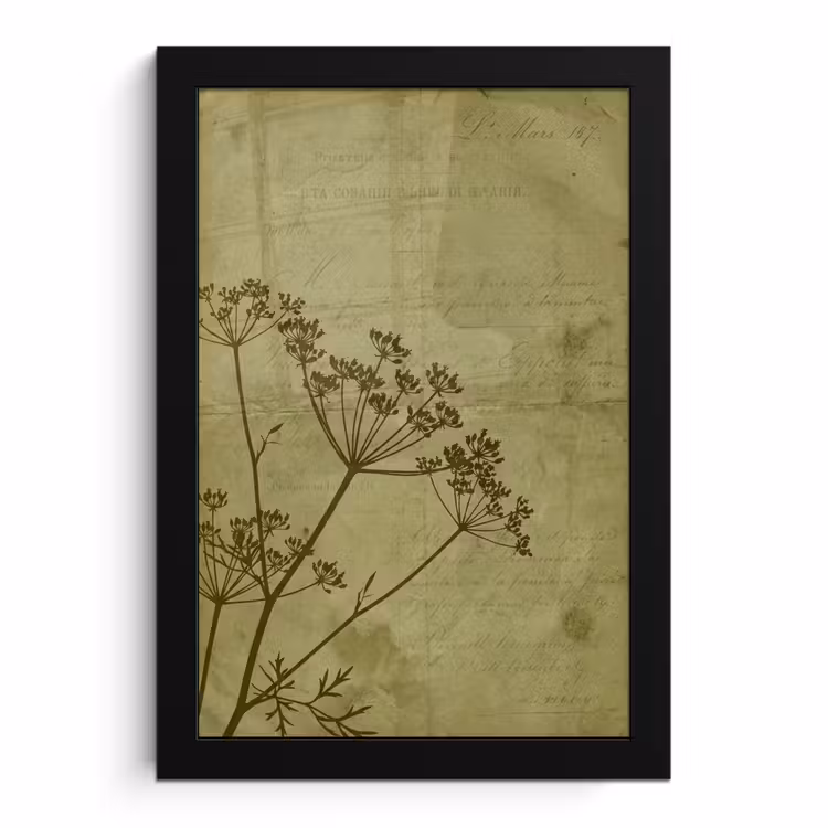 Poster met lijst - Bloemen - Schrift - Groen — 1